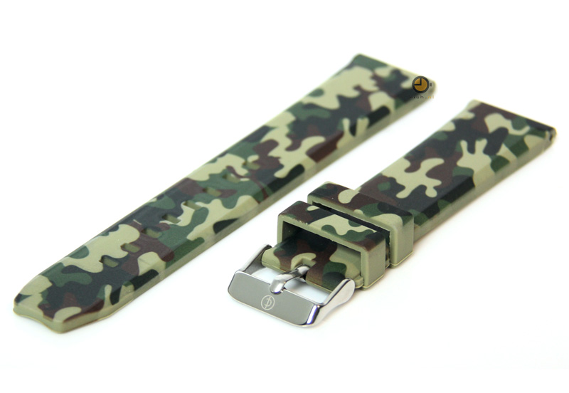 20mm siliconen horlogeband camouflage groen