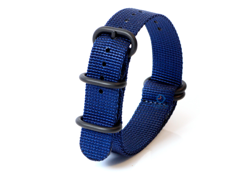 Horlogeband nylon 18mm blauw