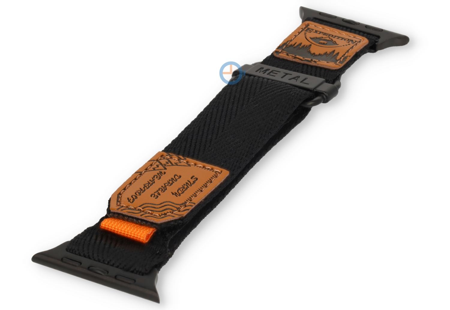 Outdoor nylon bandje Apple Watch 45mm - black