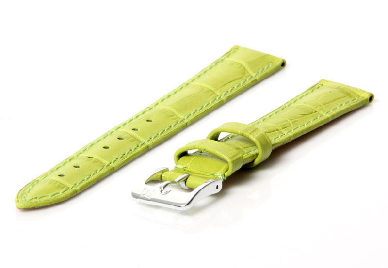 Horlogeband leer 16mm groen