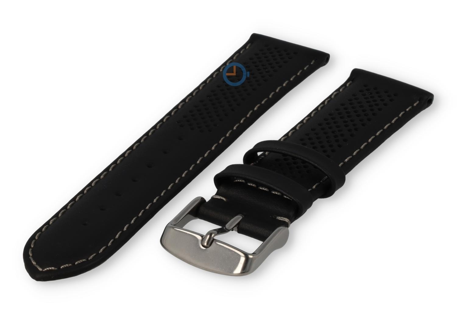 22mm hybrid bandje - zwart met grijs