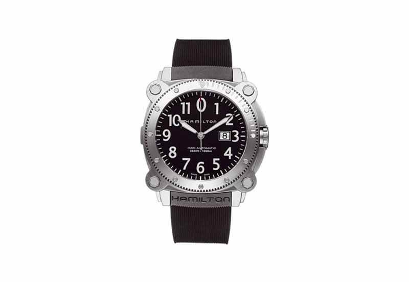 Hamilton horlogeband H78515333 - zwart siliconen