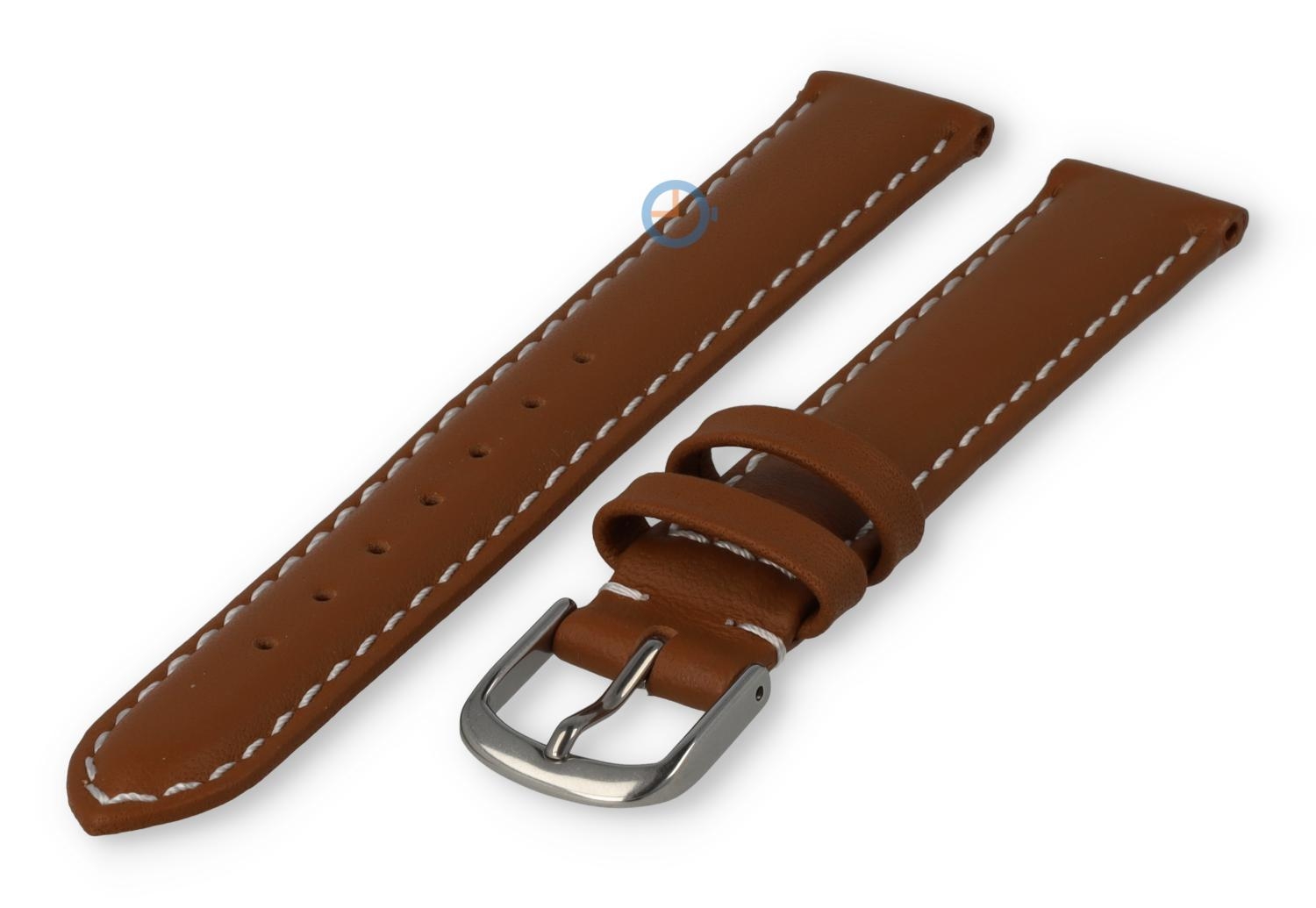 Oneven maat horlogeband leer - 15mm - donkerbruin