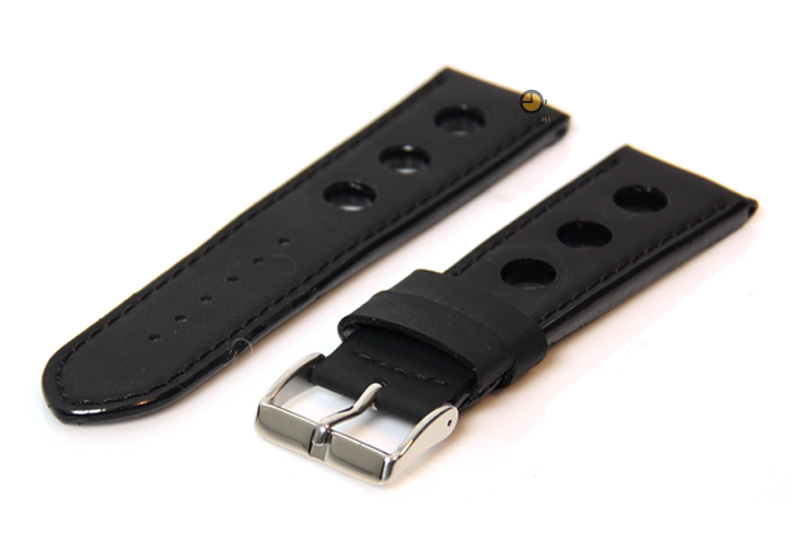 Horlogeband 20mm racing zwart