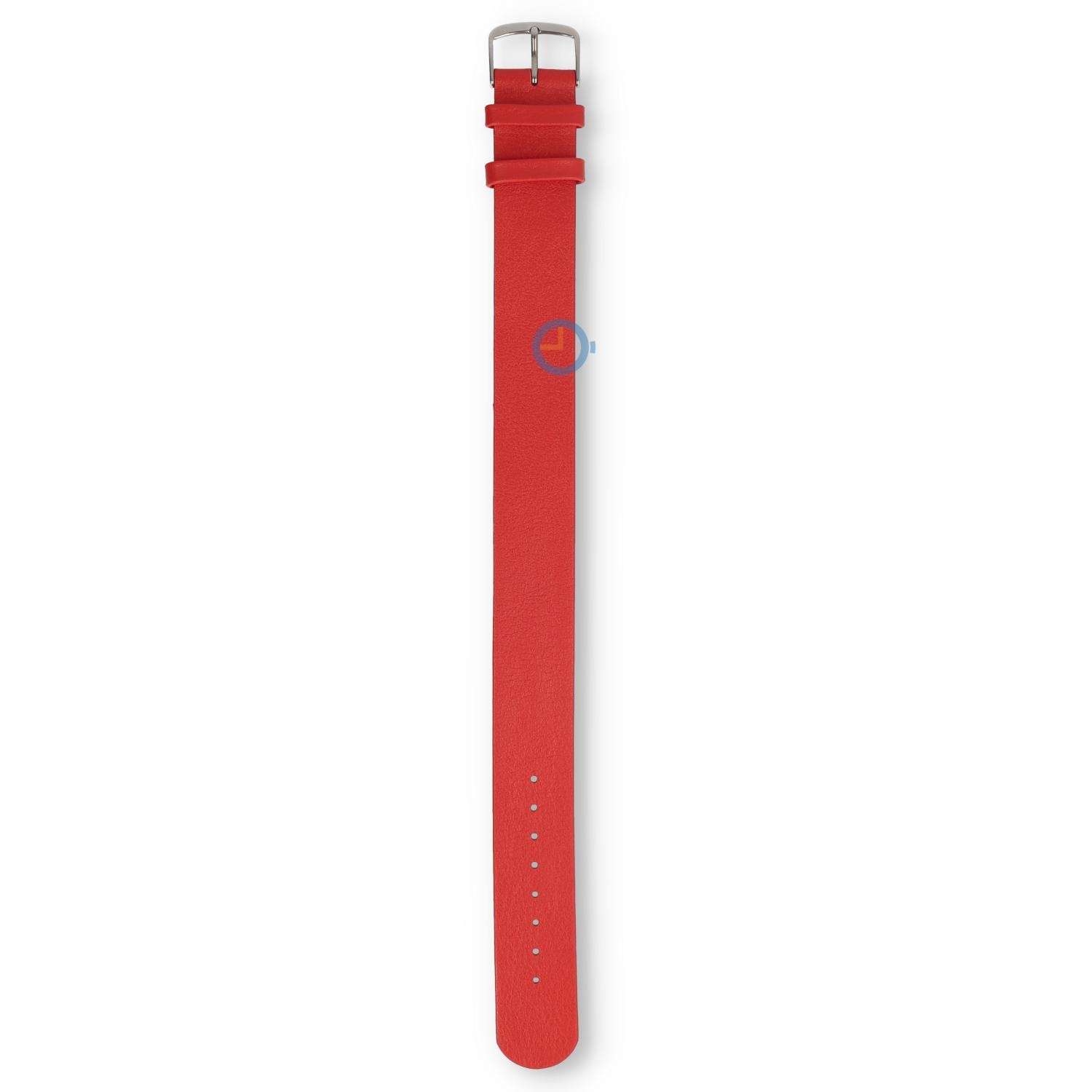 One-piece leren horlogeband - 18mm - rood