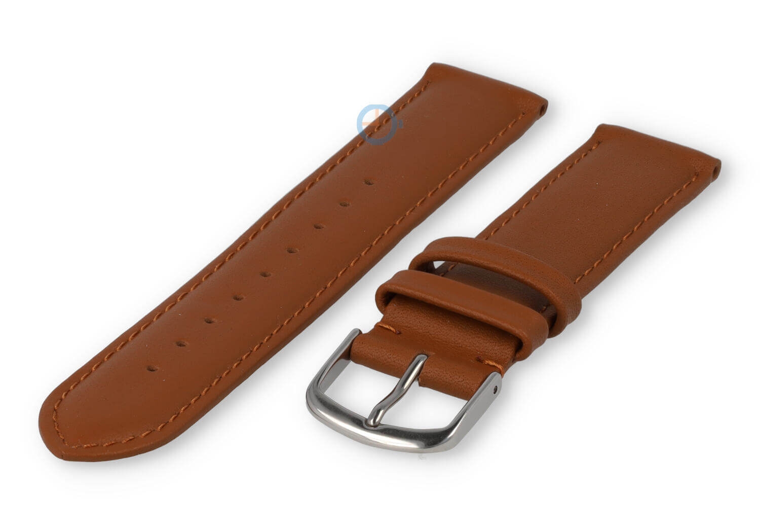 16mm horlogeband glad leer - bruin
