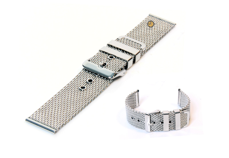 Milanese horlogeband 24mm zilver