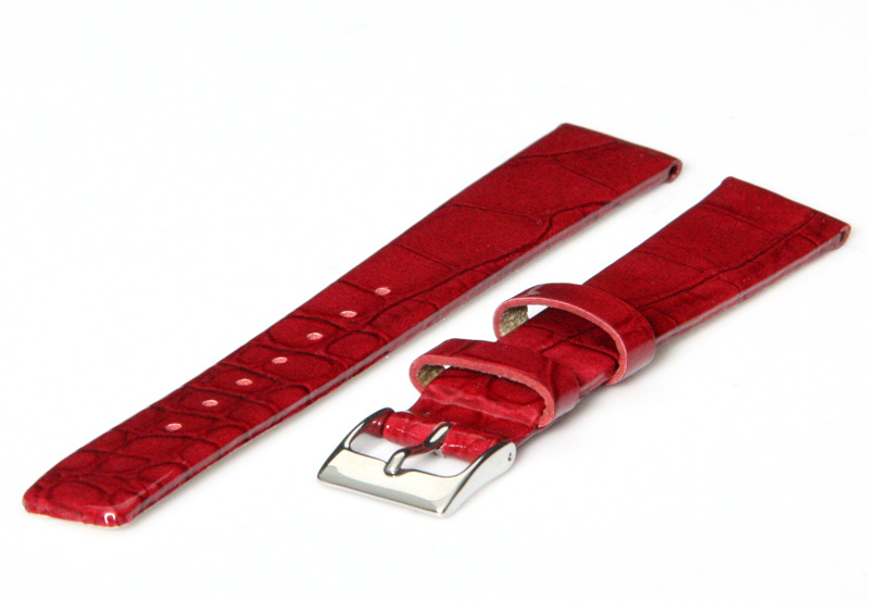 Horlogeband 14mm granaatrood glans