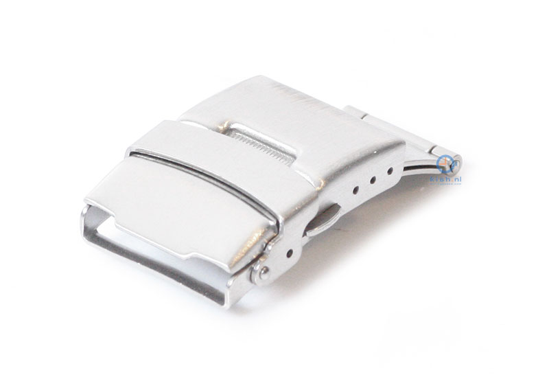 Vouwsluiting voor leer - 18mm - mat zilver