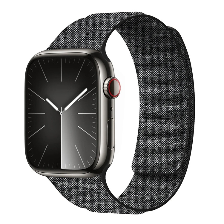 Denim Nylon Magnetic Bandje - Apple Watch 41mm - black