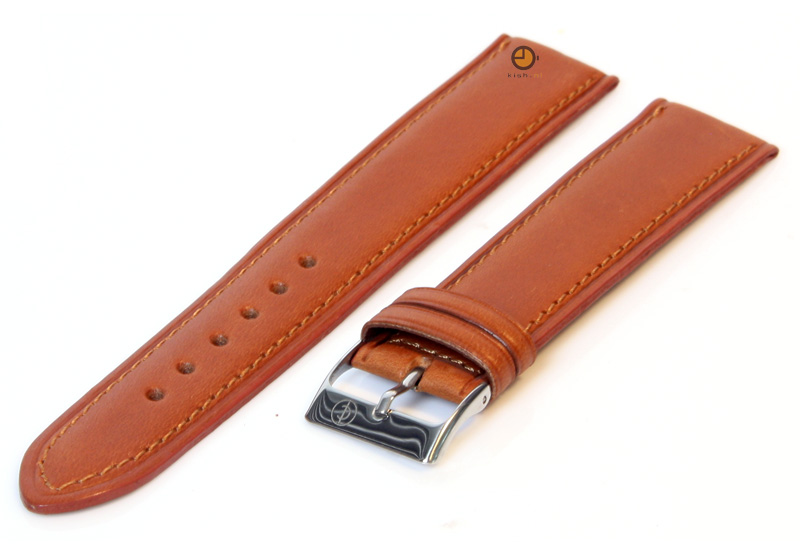 Horlogeband 22mm lichtbruin leer XXL