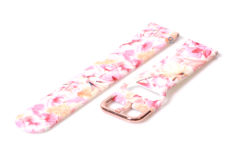 Siliconen horlogeband 20mm bloemen
