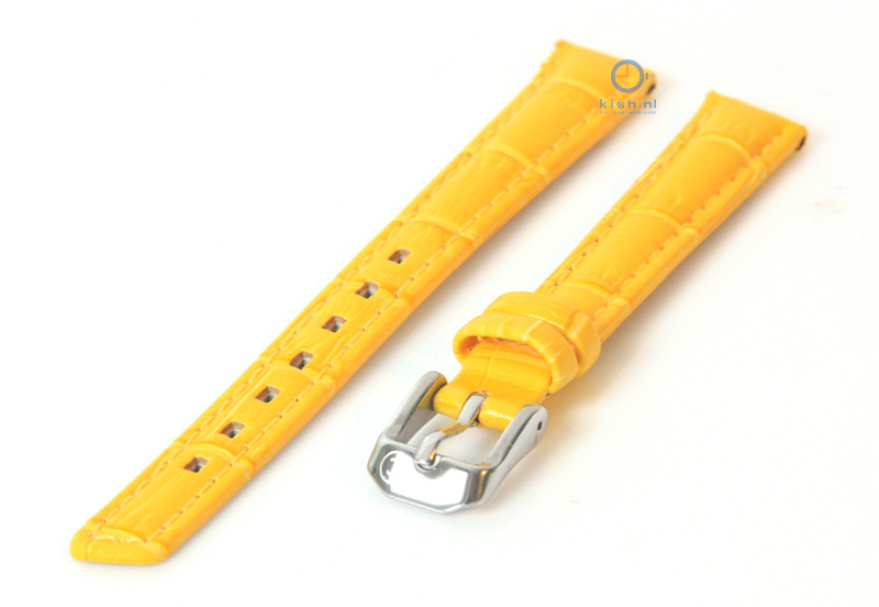 Horlogeband 14mm geel leer croco