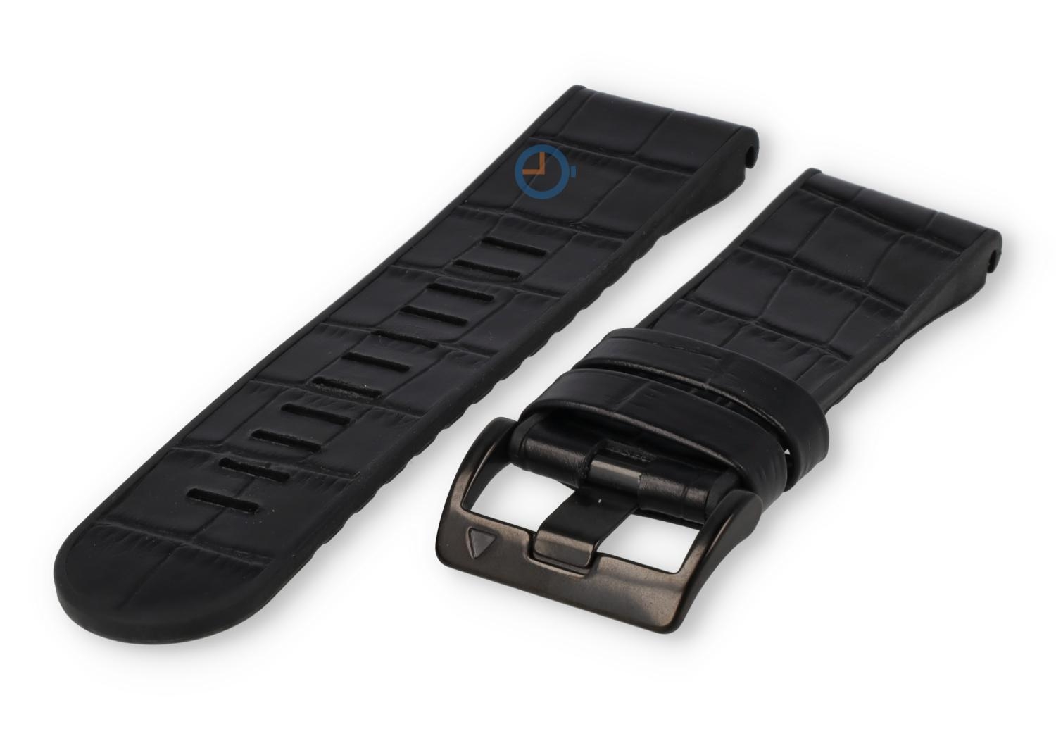 Garmin Fenix 7X QuickFit-bandje leer - Croco Zwart