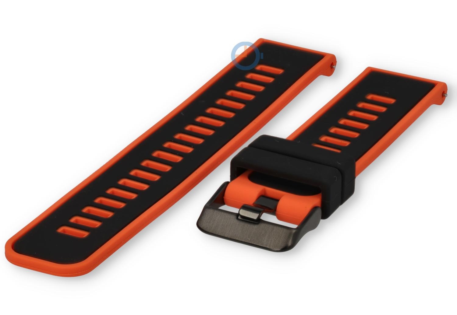Snelwissel bandje 22mm - zwart oranje