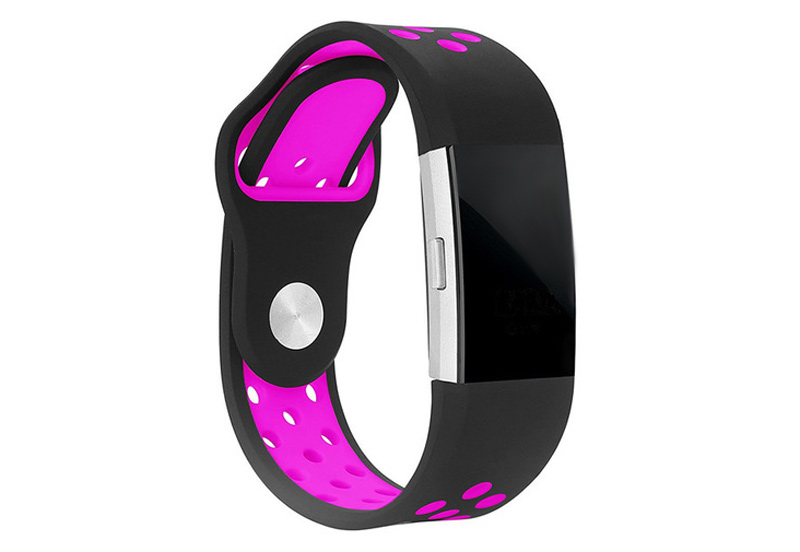 Fitbit Charge 2 sport horlogeband zwart/roze