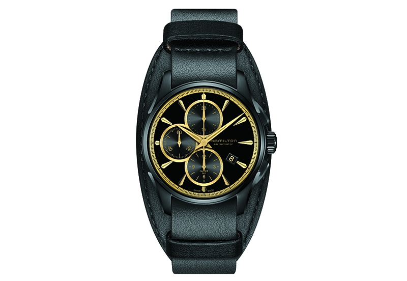 Hamilton horlogeband H32506730 - zwart leer