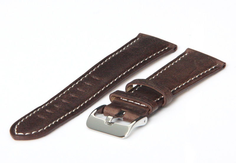 Horlogeband 20mm vintage donkerbruin