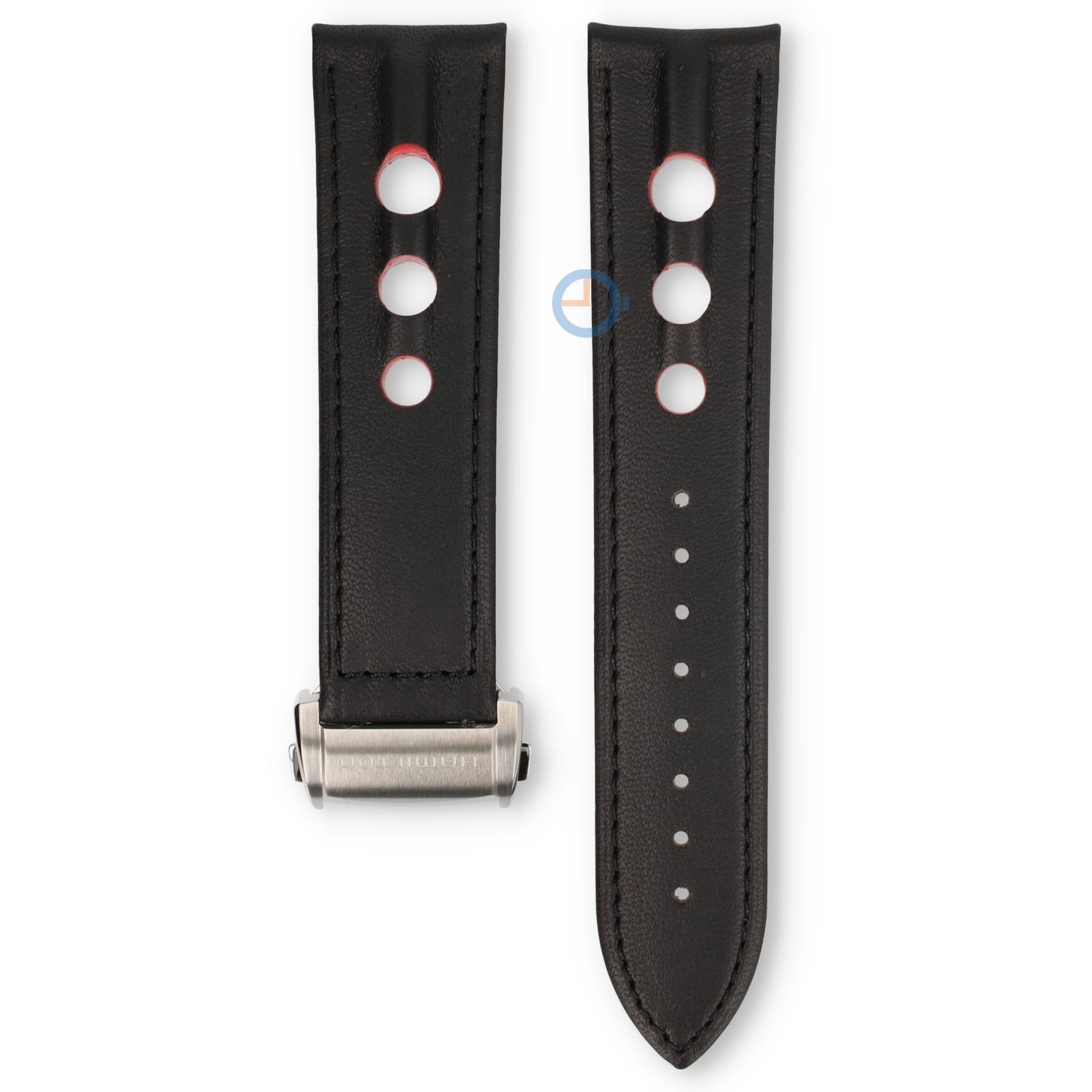 Hamilton horlogeband H35405741 - zwart leer