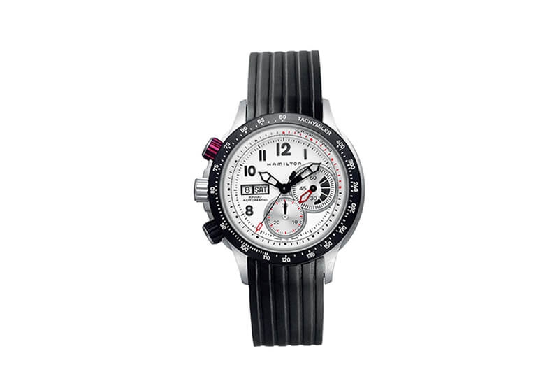 Hamilton horlogeband H71726313 - zwart siliconen