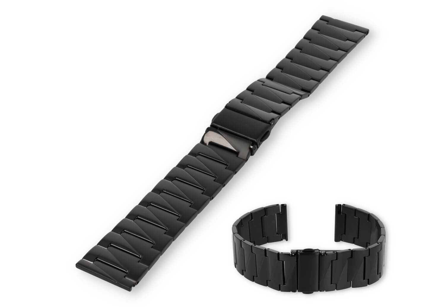 Design bandje 22mm zwart - mat met glans