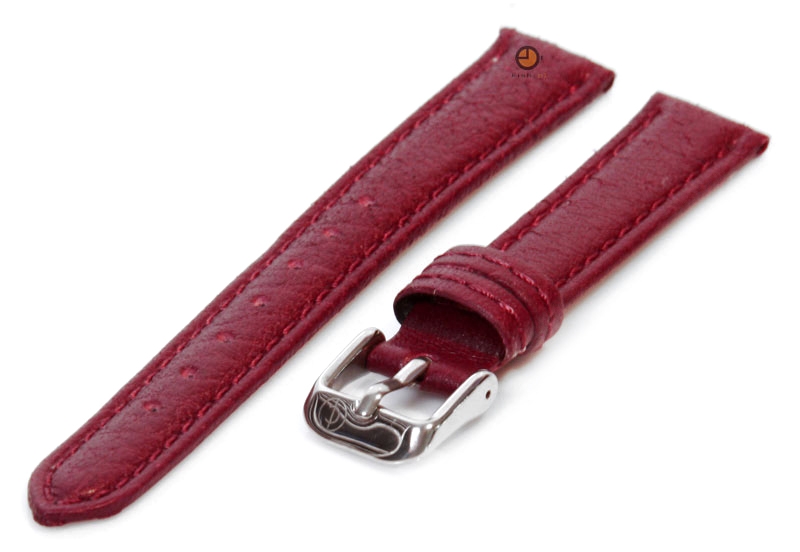 Horlogeband 14mm bordeaux bizon leer