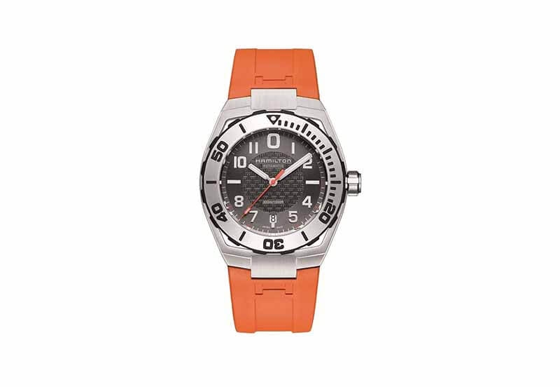 Hamilton horlogeband H78615985 - oranje siliconen