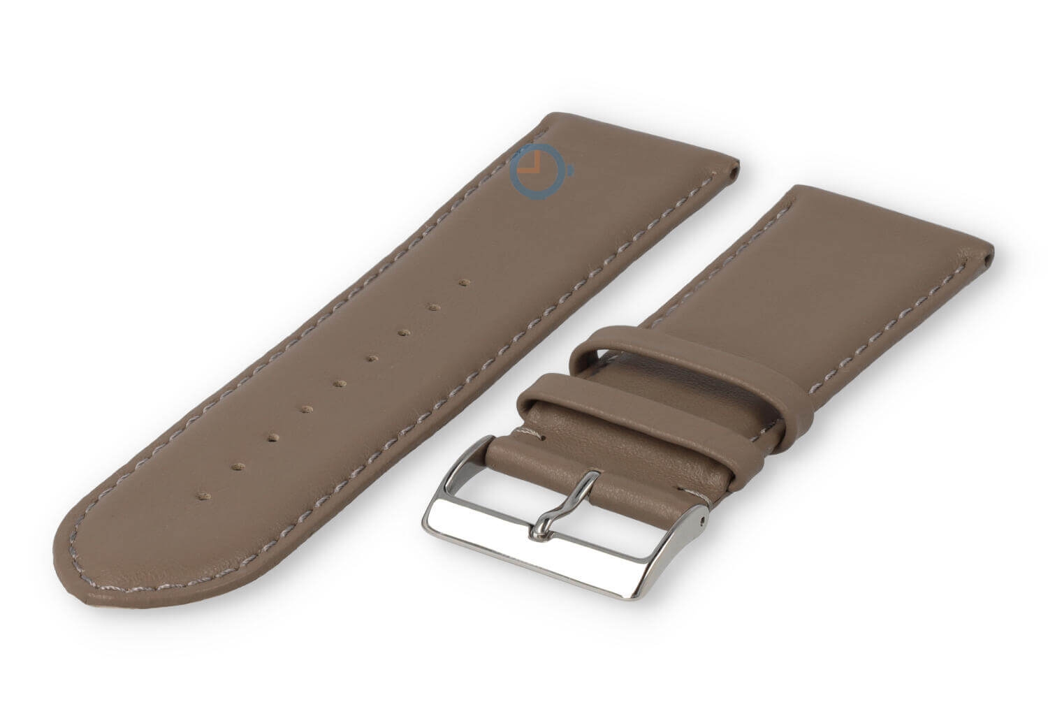 28mm horlogeband glad leer - taupe