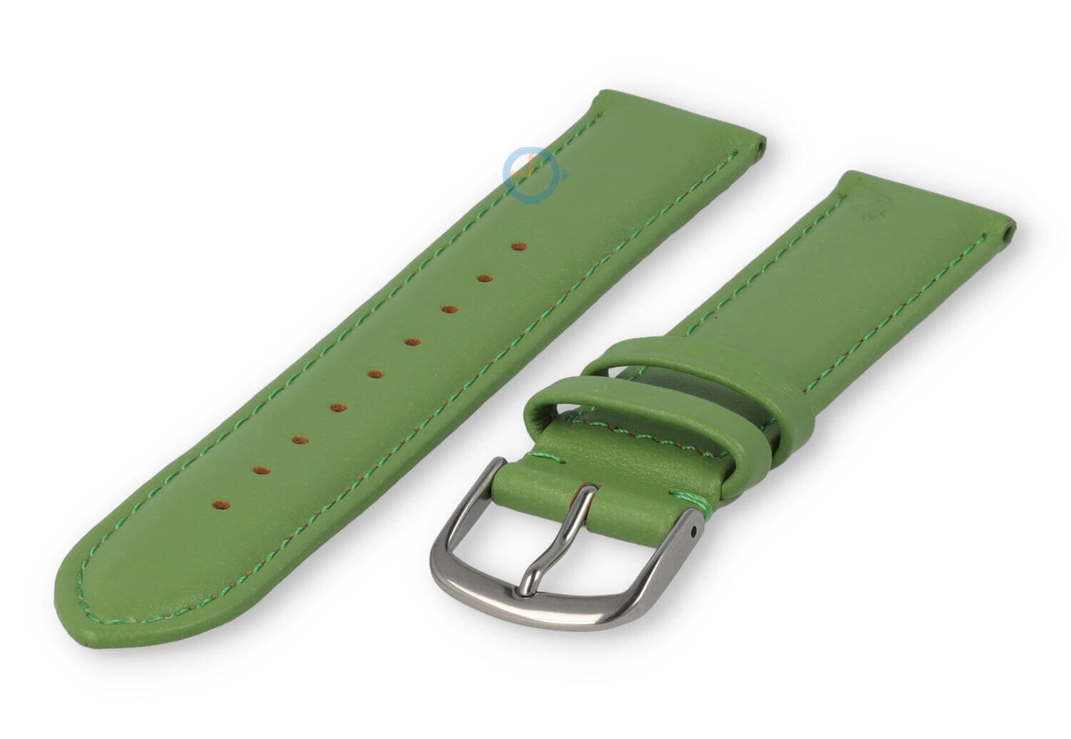 18mm horlogeband glad leer - appelgroen