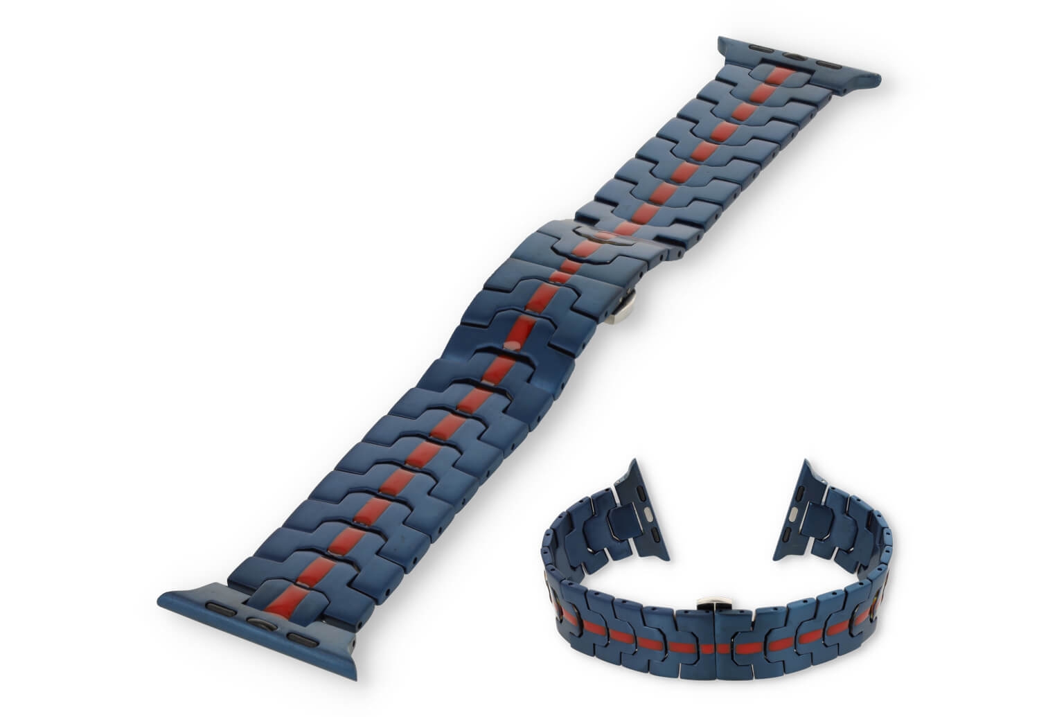 Apple watch 41mm stalen bandje - blauw/rood