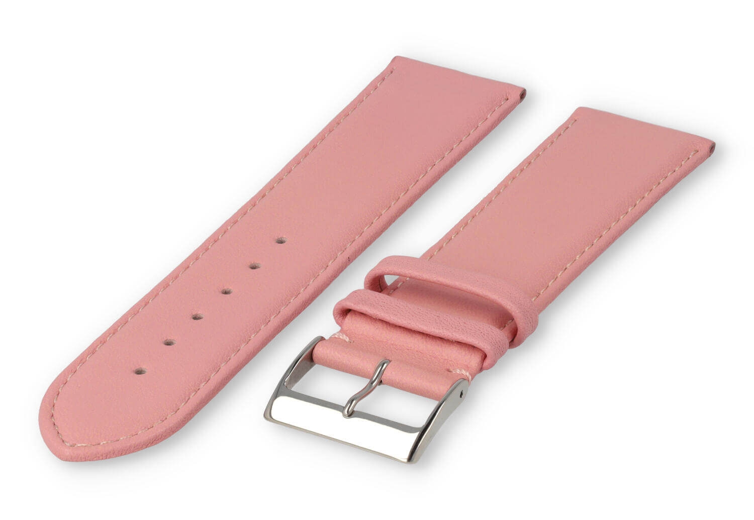 XL horlogeband glad leer - 26mm - lichtroze