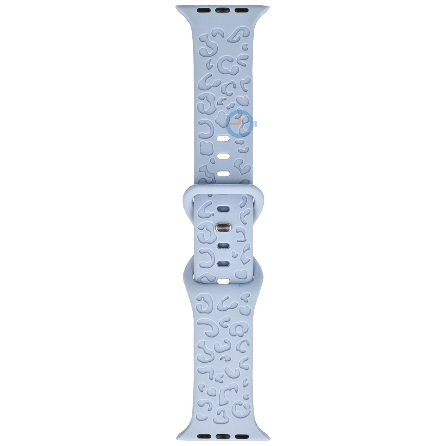 Leopard bandje Apple Watch 41mm - Softblue