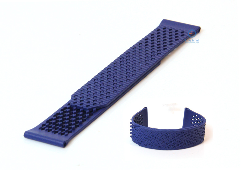 Horlogeband 23mm rubber blauw