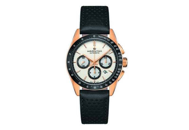 Hamilton horlogeband H36626710 - zwart leer