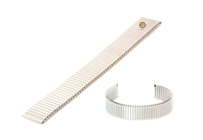 Horlogeband 14mm stalen rekband zilver