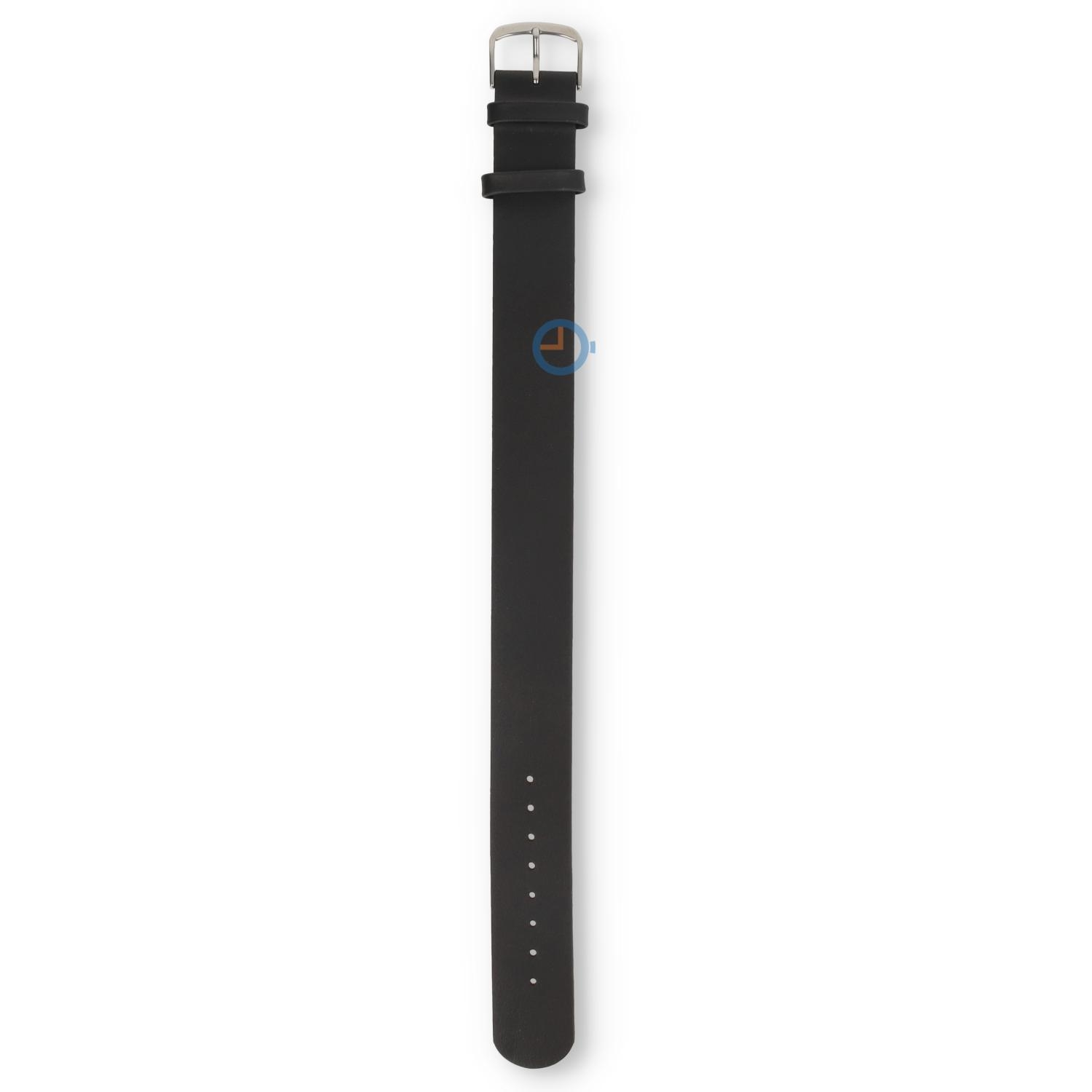 One-piece leren horlogeband - 18mm - zwart