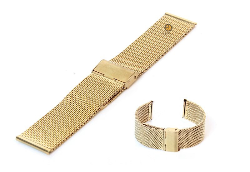 Milanese horlogeband 24mm goud