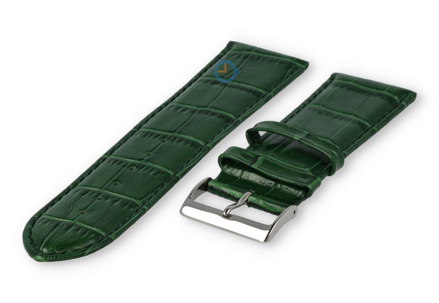 Basic croco horlogeband - 24mm - jachtgroen
