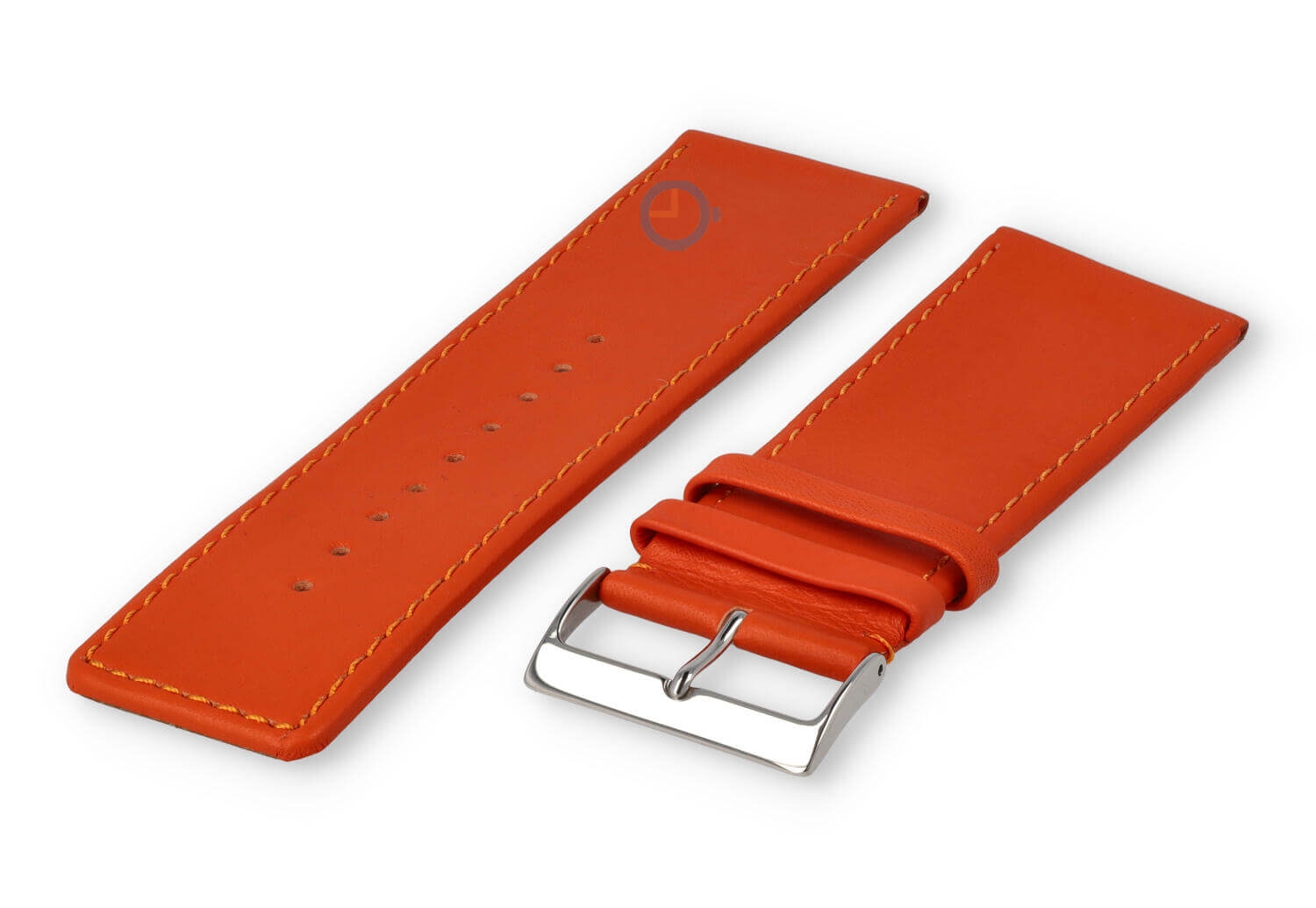 30mm horlogeband glad leer - oranje