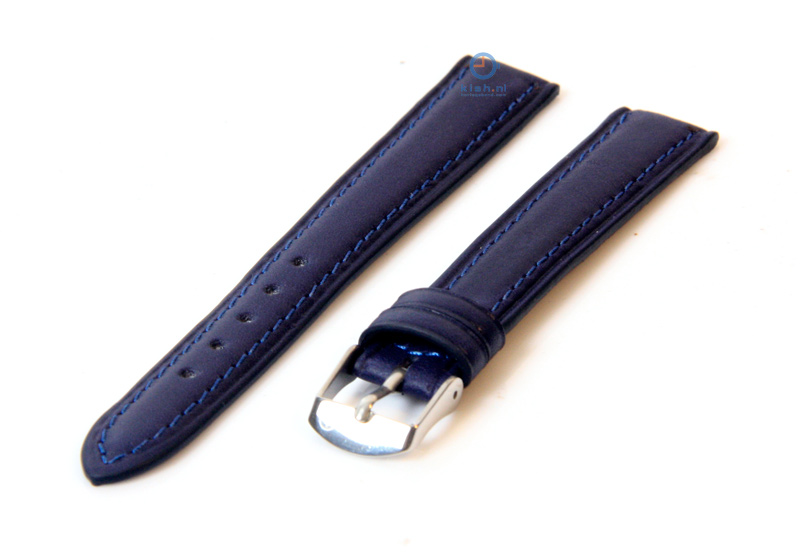 Horlogeband 14mm marineblauw kalfsleer