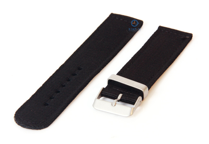 Horlogeband 24mm zwart nylon