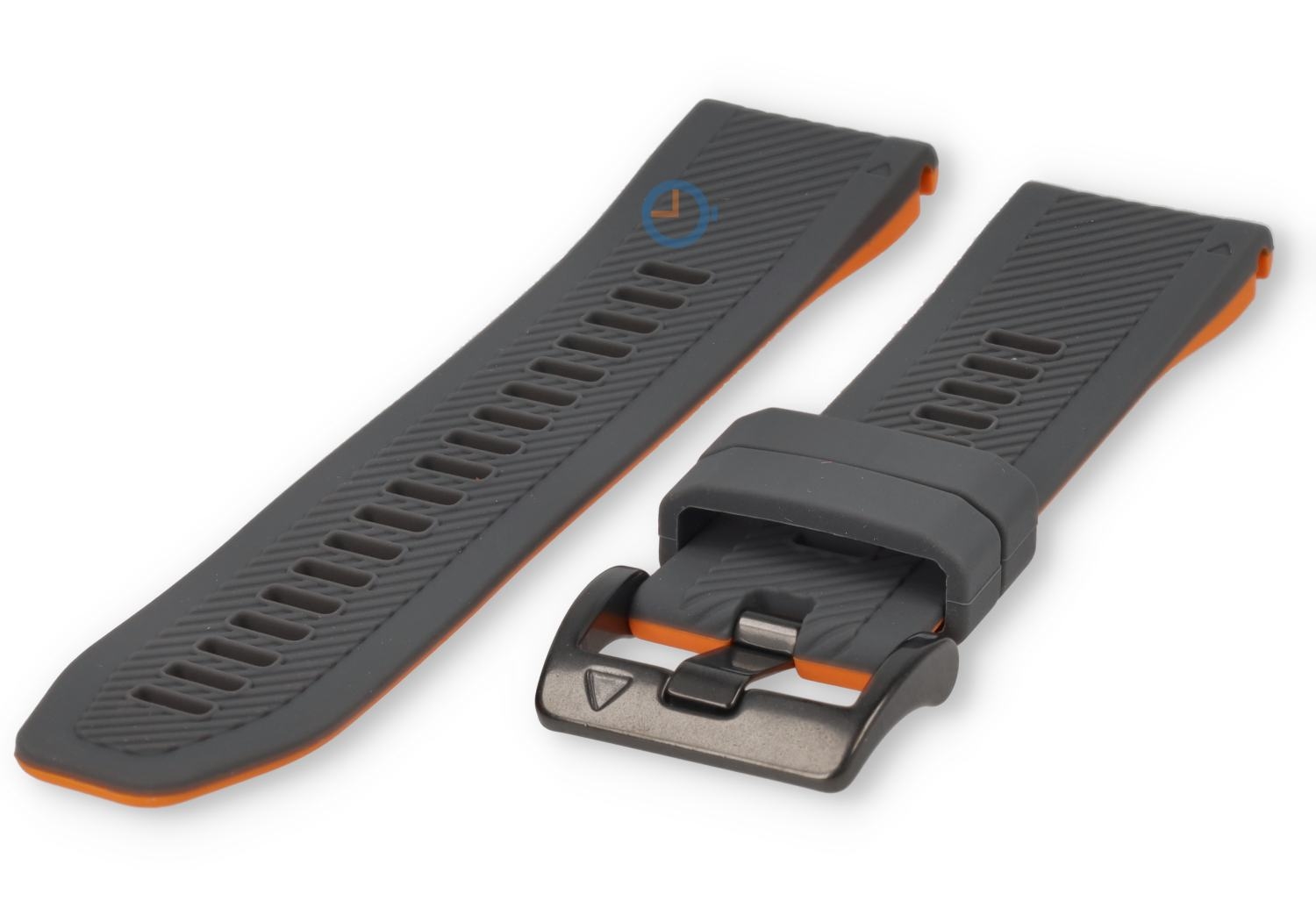 Garmin Fenix 7 siliconen bandje - grey/orange - 22mm