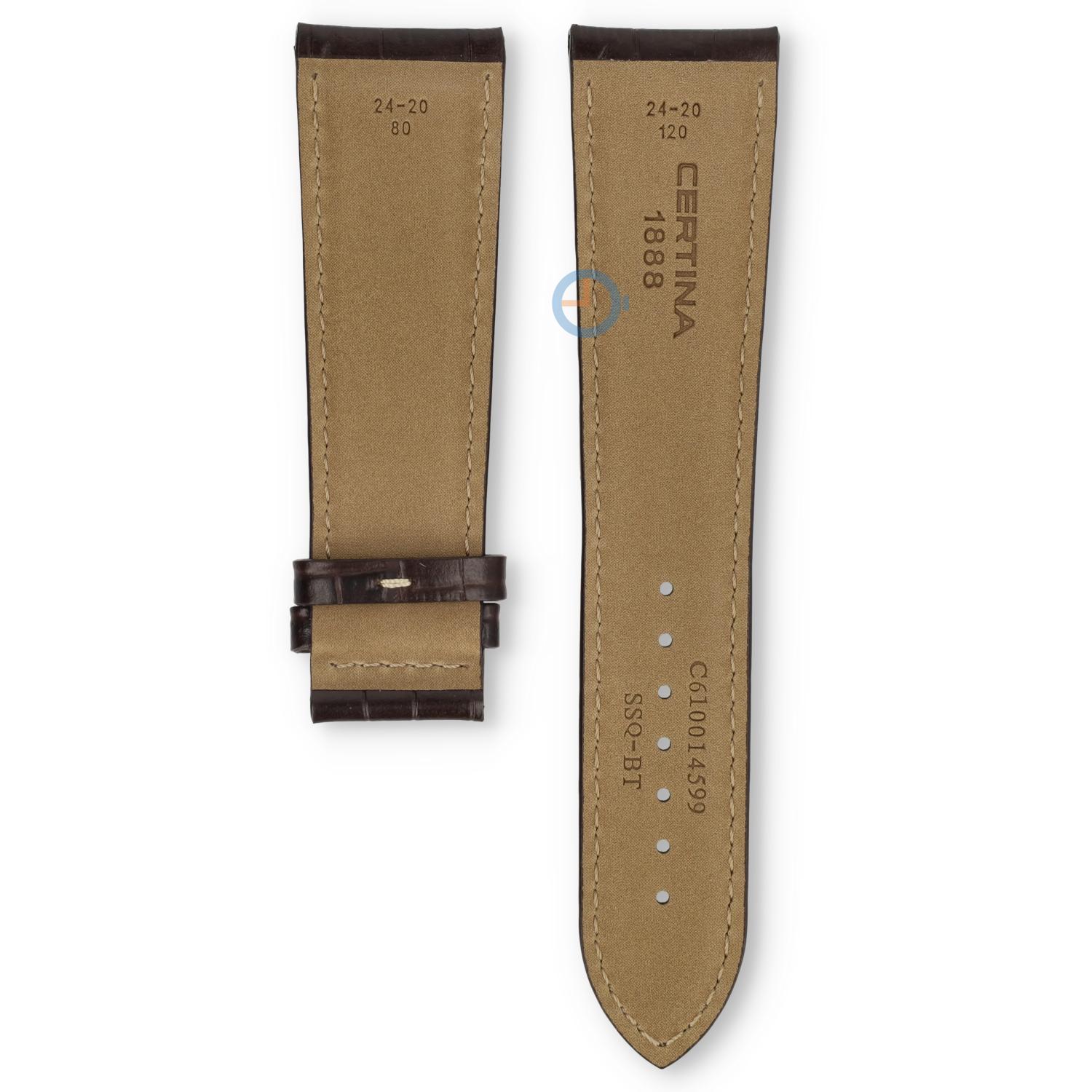 Certina bandje C0015141605700A 24/20mm zonder sluiting leer