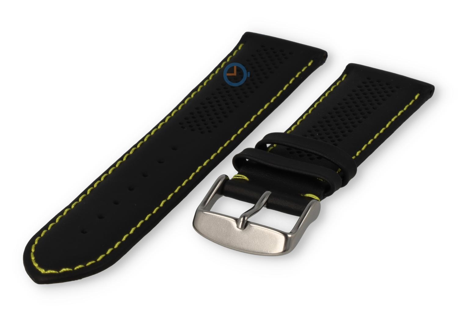 24mm hybrid bandje - zwart met geel