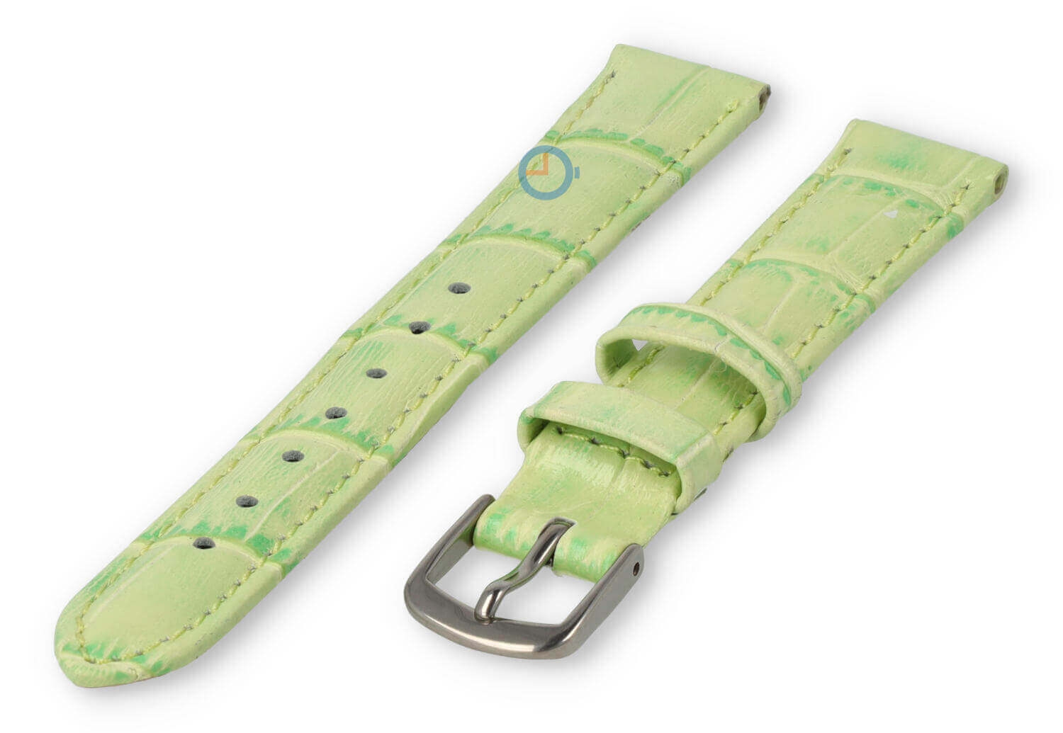Kleine horlogeband van leer - 14mm - appelgroen