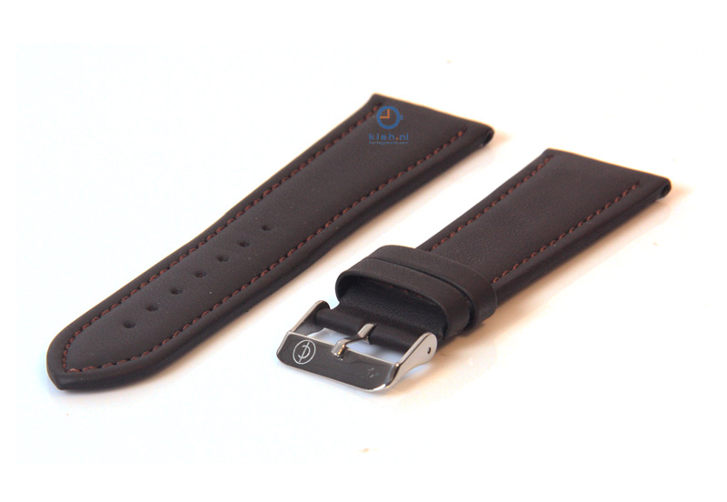 Horlogeband 30mm donkerbruin leer