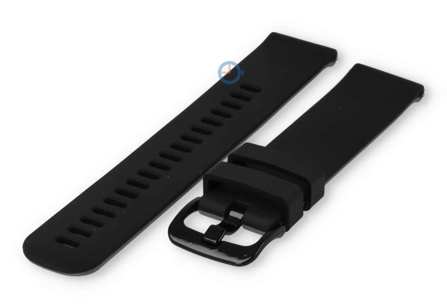 Siliconen horlogebandje 20mm - zwart/grijs