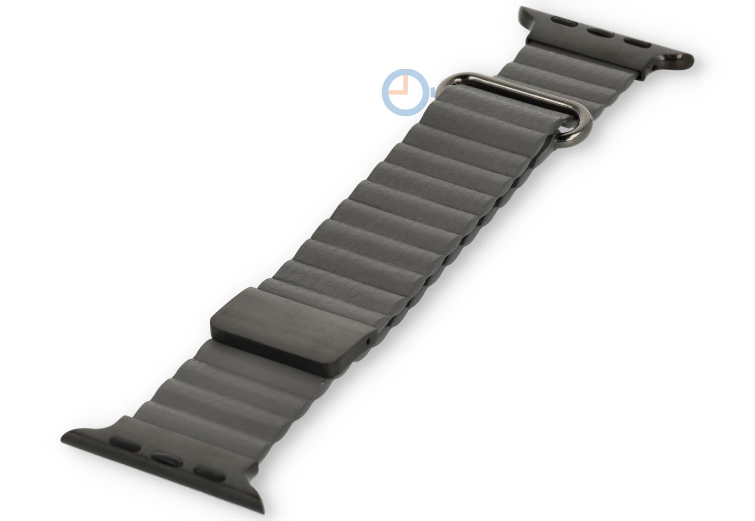 Leren band met magneet voor Apple Watch 41mm - grijs