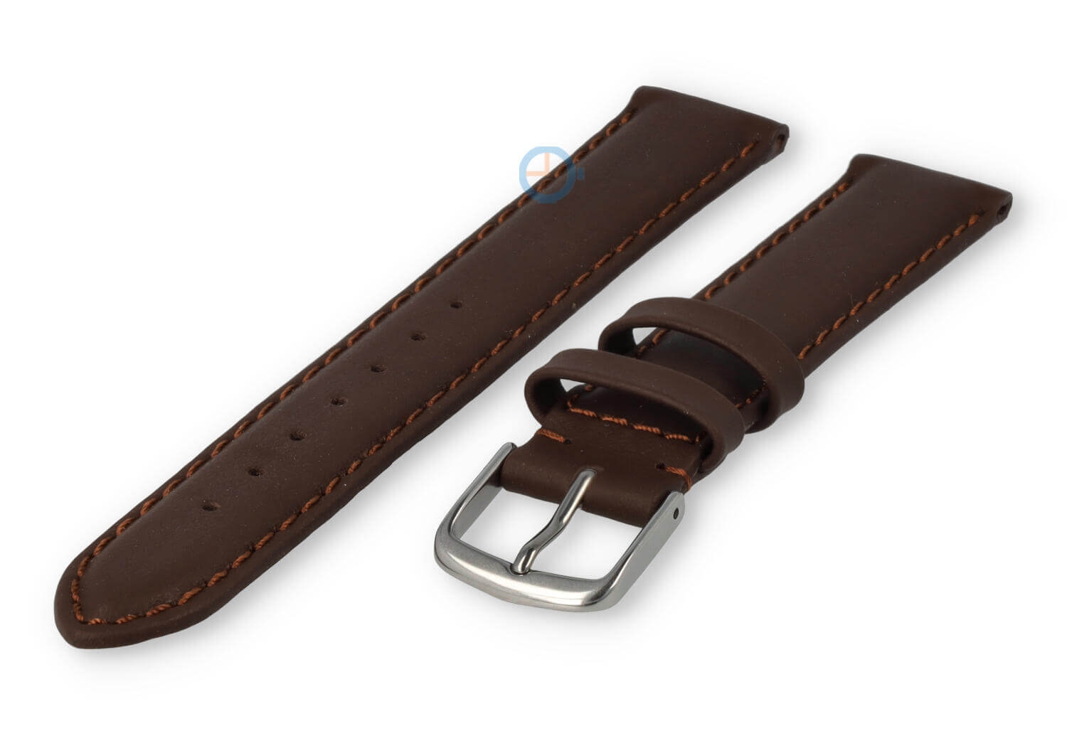 Oneven maat horlogeband leer - 19mm - donkerbruin