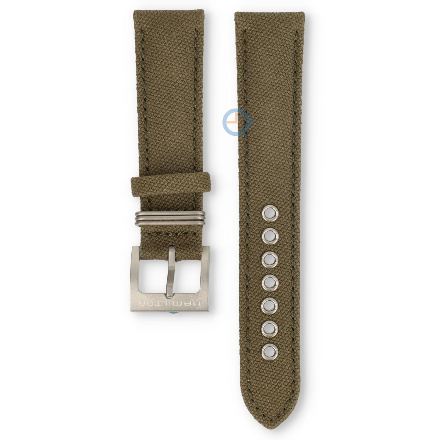 Hamilton horlogeband H68311833 - groen leer met nylon